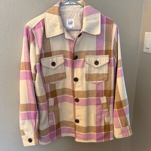GAP Pink and Cream Checkered Jacket
